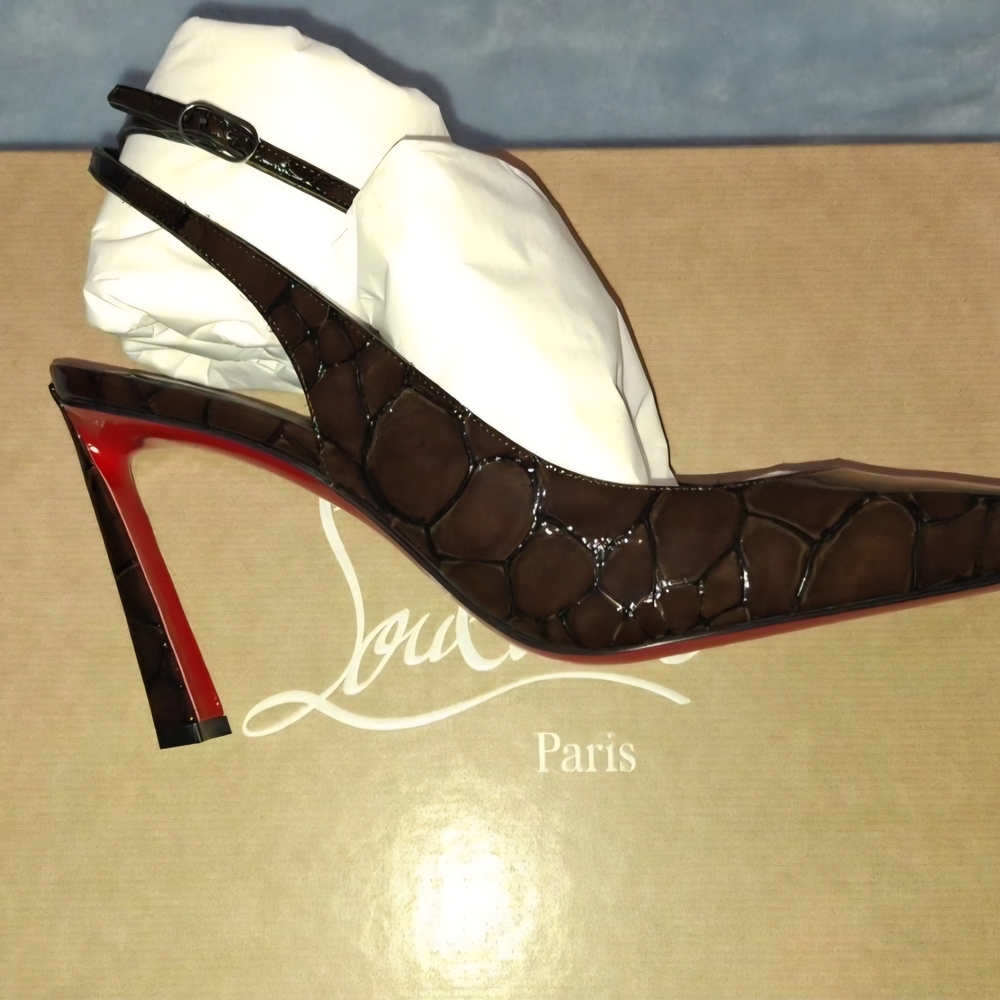 Christian Louboutin Brown Slingback Heels